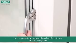 How to operate an espagnolette handle with key VELFAC 200 systems [upl. by Michella630]