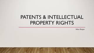 Technology Lecture 5 Patents amp Intellectual Property Rights Part 1 [upl. by Asirahc]