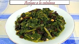 Acelgas a la catalana  Receta de Cocina en Familia [upl. by Lombardi]