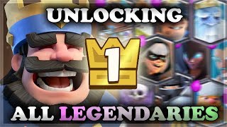 Level 1 Account Unlocking ALL Legendaries with King Chests  Clash Royale 🍊 [upl. by Arramas378]