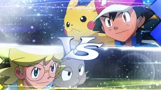 Ash Vs Clemont First Battle AMV Pokemon Series XampY Season 17 Bunnelby VS PikachuPokeMega XY [upl. by Noemis]