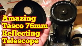 Amazing Tasco 76mm Catadioptric Reflecting Telescope On Equatorial Mount Unboxing Review [upl. by Nairod836]