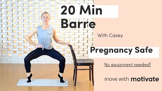 20 Minute Pregnancy Safe Barre  Bodyweight  For all trimesters [upl. by Syramad32]