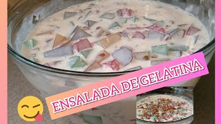 ENSALADA DE GELATINA CREMOSA RICA Y FÁCIL DE HACER [upl. by Elleina]