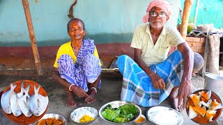 STEAMED POMFRET FISH MASALA RECIPE  how my grandfather amp grandmother working in paddy field [upl. by Culhert]