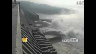 shocking view of flood discharge of the Three Gorges Damflv [upl. by Anauqed]