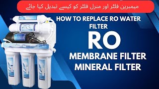 how to replace RO Water Filter membrane filter and mineral filter [upl. by Beller]