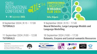 Computational Linguistics in Bulgaria 2024 MAIN CONFERENCE 10 September 2024 [upl. by Ahern]