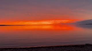 Beautiful red skies sunrise over Lake Superior in Ashland [upl. by Lukash]