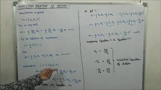 Hamiltons canonical equation of motion [upl. by Rauscher]