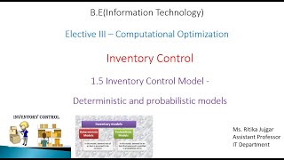 36 Deterministic and Probabilistic ModelPart 2 Inventory Control  Computational Optimization [upl. by Bartolemo453]