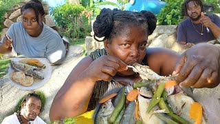 SIMPLEST WAY TO STEAM FISH 🐟 amp OKRA [upl. by Lekcar726]