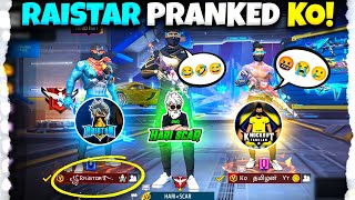 😮 Raistar Prank 1 vs 4 Gameplay Challenge 💥 Knockout Tamizhan  Pvs Gaming  Hariscar  FreeFire [upl. by Selby]