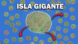 1 Isla Gigante vs 100 Islas Pequeñas  Worldbox [upl. by Eppillihp943]