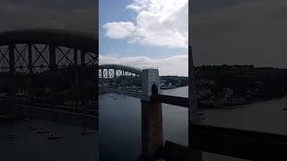 Saltash view from Tamar Bridge towards Brunels Royal Albert Bridge 1859 [upl. by D'Arcy]