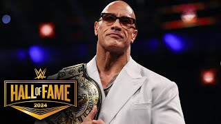 The Rock receives the Peoples Championship from Lonnie Ali 2024 WWE Hall of Fame highlights [upl. by Harvey]