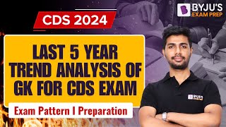 Last 5 year Trend Analysis of GK For CDS exam I CDS Exam pattern I CDS Preparation I CDS GK 2024 [upl. by Gerstein]