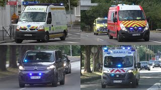 Ambulances VSAV et ASSU Police SAMU et Gendarmerie en urgence à Lille Lens et Courtrai [upl. by Airrotal]