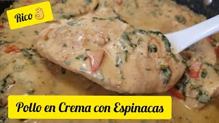 🔴Como Hacer Pollo en Crema con Espinacas  paso a paso ✅Receta 100 fácil [upl. by Shelli]