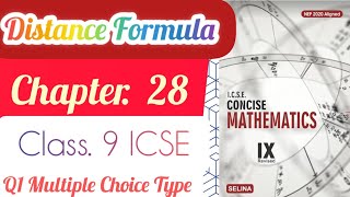 Distance Formula Chapter 28 Class 9 ICSE Board Selina Publishers Concise Math exercise 28 Coordinate [upl. by Htiek]