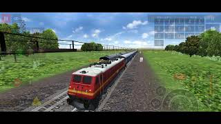 double train crossing gameing slmuletor railway indianrailwayshighspeedtrain [upl. by Artemus]