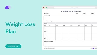 Weight Loss Plan Template [upl. by Trinatte]