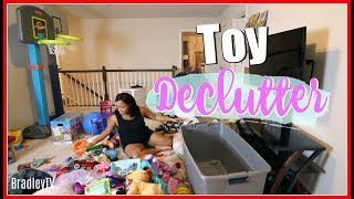 MASSIVE TOY DECLUTTER  CLEANING AND ORGANIZING MY KIDS PLAYROOM [upl. by Reel]