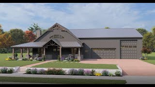 BARN HOUSE PLAN 503200172 WITH INTERIOR [upl. by Odrude]