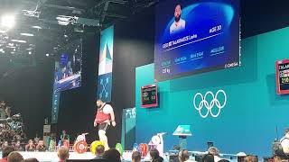 Olympics Weightlifting Lasha Talakhadze 210 KGS Snatch olympics 2024 [upl. by Lav696]