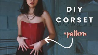 DIY CorsetBustier  PATTERN  How to Sew a Leather Corset  Draping Patterning amp Sewing Tutorial [upl. by Massie]