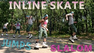 Learn and Practice Jumps and Slalom  Inline Skates [upl. by Ilrak533]