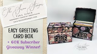 Greeting Card Box with Mosaic Embossing Technique  WINNER of my 60K Subscriber Giveaway [upl. by Yrrehs]