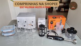 Comprinhas na SHOPEE que valeram muito a pena Trixer Taças de Vinho Cafeteira e Marmitas de Vidro [upl. by Lavelle]