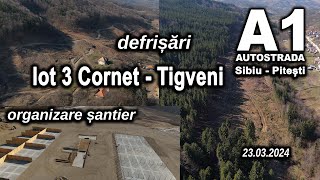 Autostrada A1 Sibiu Pitesti Lot 3 Cornet Tigveni  defrisari pregatire santier [upl. by Huberty]