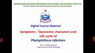 Lecture 15  Phytophthora infestans  Symptoms Taxonomic characters and Life cycle of  PAT 201 [upl. by Sayre]