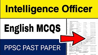 PPSC Intelligence Officer Past paper mcqs  2024  Police Department Punjab  English grammar [upl. by Sinclare116]