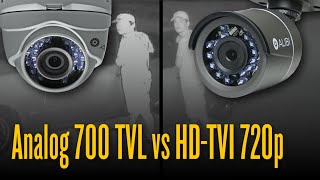 Security Camera Comparison  HDTVI 720p vs Analog 700 TVL [upl. by Alusru332]