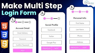 How to Make Login Form MultiStep Using HTML CSS amp JavaScript [upl. by Elletnohs180]