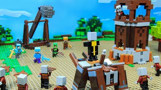 Attack Pillager Outpost  Villagers vs Evoker  LEGO Minecraft Animation [upl. by Enelrihs]