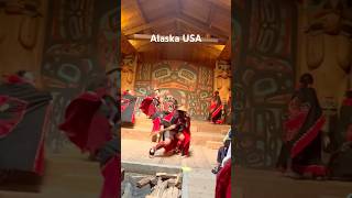 HHHTribal dance Tlingit natives Beaver clan house Saxman village Alaska USA…अलास्का आदिवासी। [upl. by Ria]