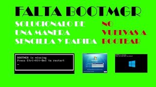 Falta Bootmgr no vuelvas a bootear USB super sencillo win7 win10 [upl. by Aiak]