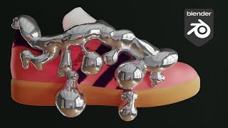 Using Rodin Ai to create 3D Molten Chrome Sneakers on Blender [upl. by Jarrad555]