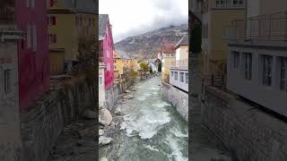 Andermatt Town center River Autumn 🍂 4K [upl. by Kurr]