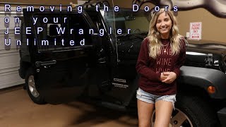 Removing the doors on a Jeep Wrangler Unlimited [upl. by Cornwall]