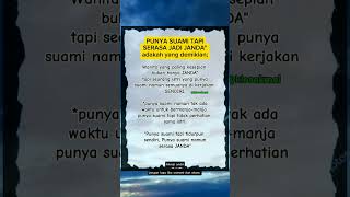 Bersuami Tapi Serasa Janda ⁉️ quote nasehat fakta [upl. by Drislane]