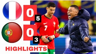 Portugal vs France HIGHLIGHTS amp PENALTY SHOOTOUT 35  EURO 2024 [upl. by Ahsiri883]