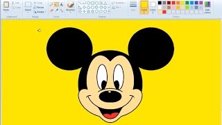 How to Draw Mickey Mouse in MS Paint [upl. by Jessen662]