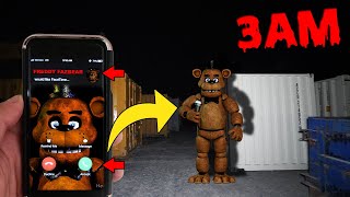 CALLING FREDDY FAZBEAR ON FACETIME AT 3AM AT ABANDONED JUNKYARD  FIVE NIGHTS AT FREDDYS REAL LIFE [upl. by Ja]