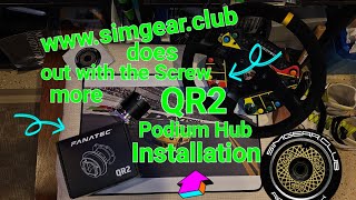 Fanatec QR2 WS Black Podium Hub installation with wwwsimgearclub [upl. by Annahsar]