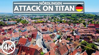 Nördlingen Germany Walking Tour Attack on Titan City 4K Ultra HD 60fps [upl. by Kylila]